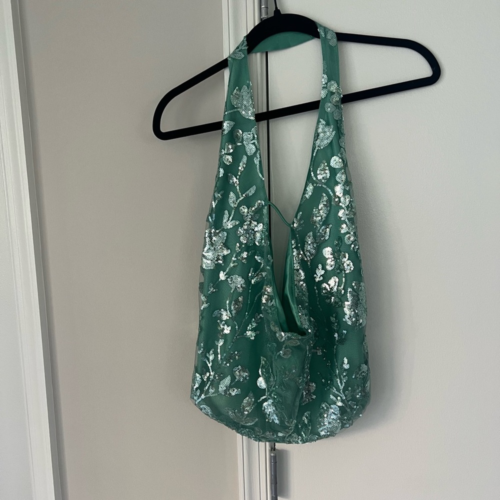 Elegant Green Sequin Women's Bag